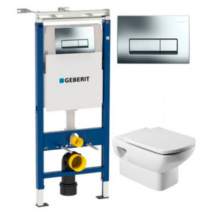 Комплект инсталляция Geberit Duofix Платтенбау 458.125.21.1 4 в 1 + унитаз Roca Dama Senso 346517000 (Рока)