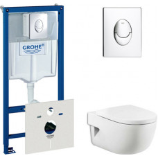 Комплект Инсталляция Grohe Rapid SL 38750001 4 в 1 с кнопкой смыва + Чаша для унитаза Roca Meridian