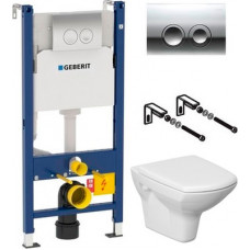 Комплект инсталляция Geberit Duofix Delta 458.124.21.1 3в1 + унитаз Cersanit Carina new clean on