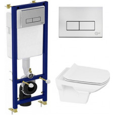 Комплект инсталляция Ideal Standard W3710AA 4 в 1 + Cersanit Carina new clean on slim lift