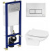 Комплект инсталляция Ideal Standard W3710AA 4 в 1 + Cersanit Carina new clean on slim lift (Церсанит)