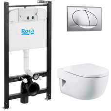 Комплект Roca Meridian 7893104110 подвесной унитаз + инсталляция + кнопка