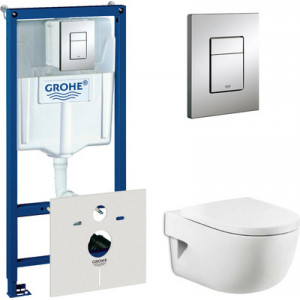 Комплект Инсталляция Grohe Rapid SL 38775001 4 в 1 с кнопкой смыва + Чаша для унитаза Roca Meridian (Рока)