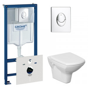 Комплект инсталляция Grohe Rapid SL 38750001 4 в 1 + Cersanit Carina new clean on P-MZ-CARINA-СOn-DL (Церсанит)