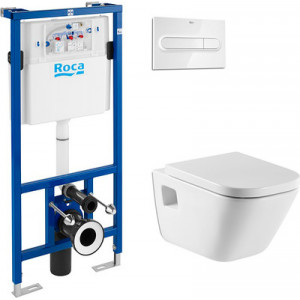 Комплект инсталляция Roca DUPLO WC 89009000K + унитаз Roca Gap 346477000 + кнопка смыва Roca PL1 (Рока)